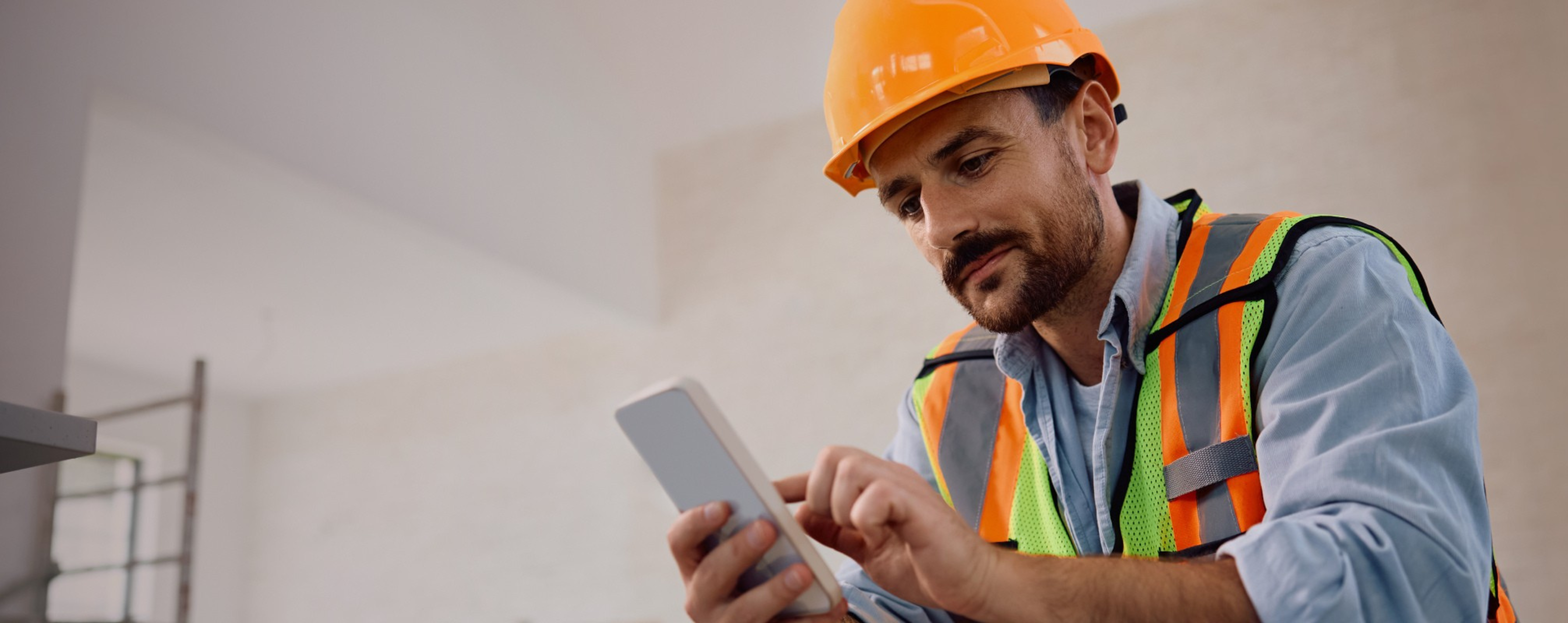 Construction Guy on the Phone